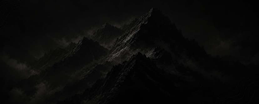 A monochrome mountain range